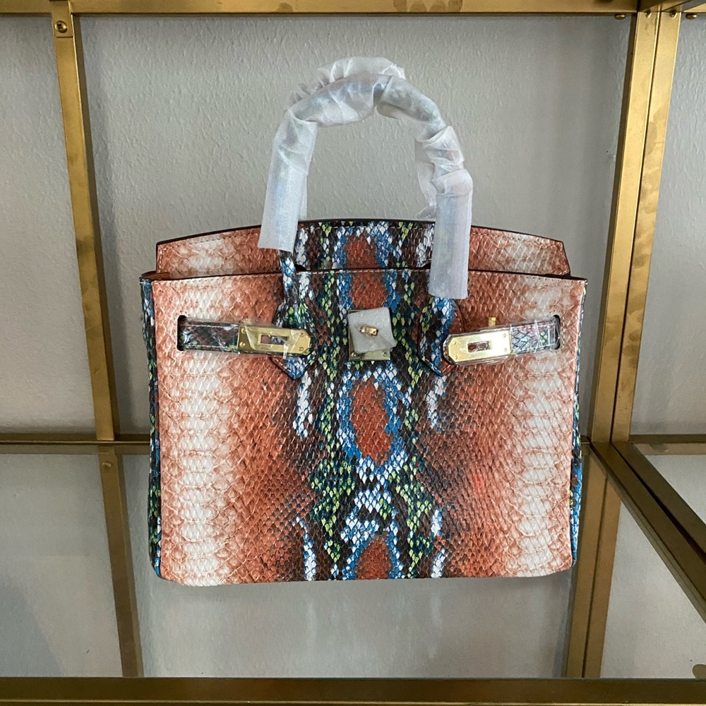 Lola Luxe “Serpentina” Multicolored Python Emboss… - image 2